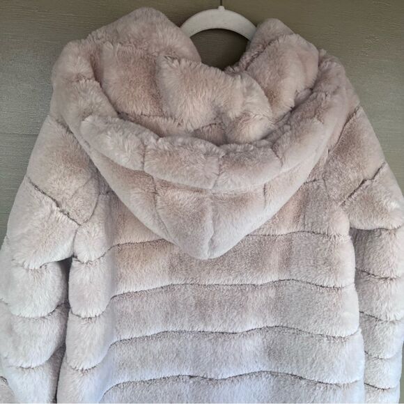 Laundry by Shelli Segal Faux Fur Leopard Print lining Hooded Jacket - Picture 6 of 8